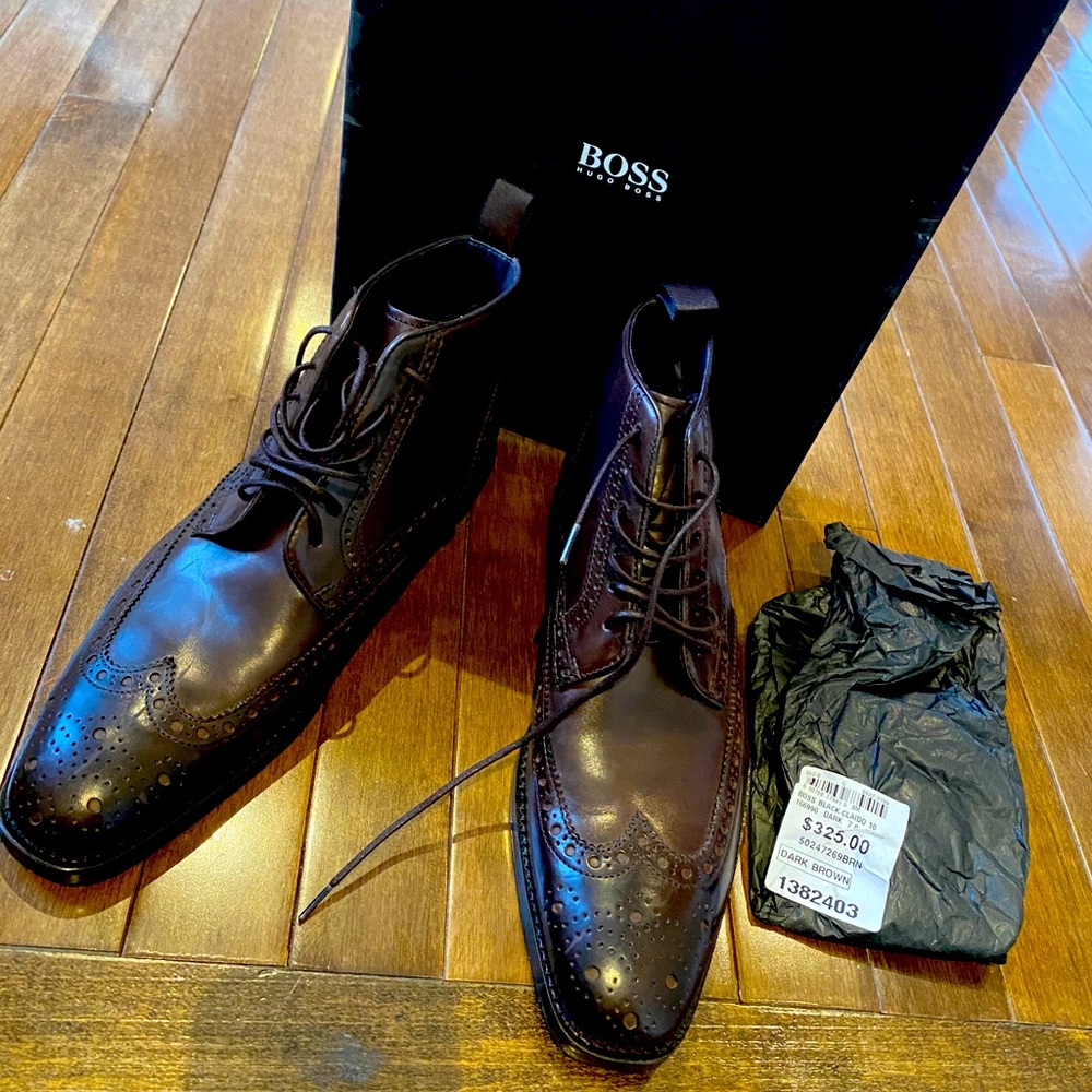 Hugo Boss leather ankle boots